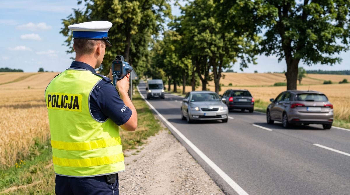 Młody kierowca ukarany za nadmierną prędkość i utrata prawa jazdy